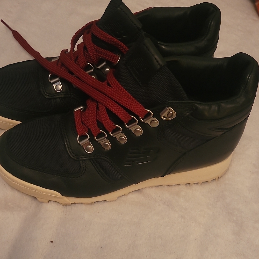 New Balance Black and Red High-Top Sneakers
